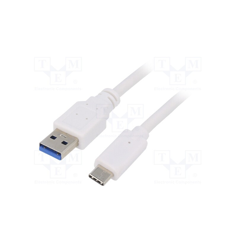 1 pcs x GEMBIRD - CCP-USB3-AMCM-W-10 - Cable, USB 3.0, USB A plug,USB C plug, gold-plated, 3m, white, PVC