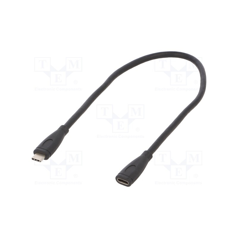 1 pcs x AKYGA - AK-USB-32 - Cable, USB 3.2, USB C socket,USB C plug, nickel plated, 0.3m