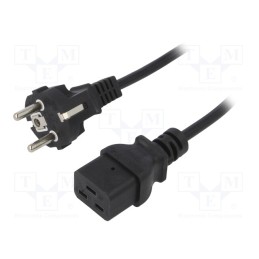 1 pcs x AKYGA - AK-UP-01 - Cable, 3G1mm2, CEE 7/7 (E/F) plug,IEC C19 female, PVC, 1.8m, 16A