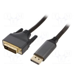 1 pcs x GEMBIRD - CC-DPM-DVIM-4K-6 - Cable, DisplayPort plug,DVI-D (24+1) plug, textile, 1.8m, black