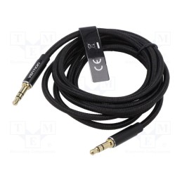 1 pcs x VENTION - BAWBG - Cable, Jack 3.5mm 3pin plug,both sides, 1.5m, black, textile