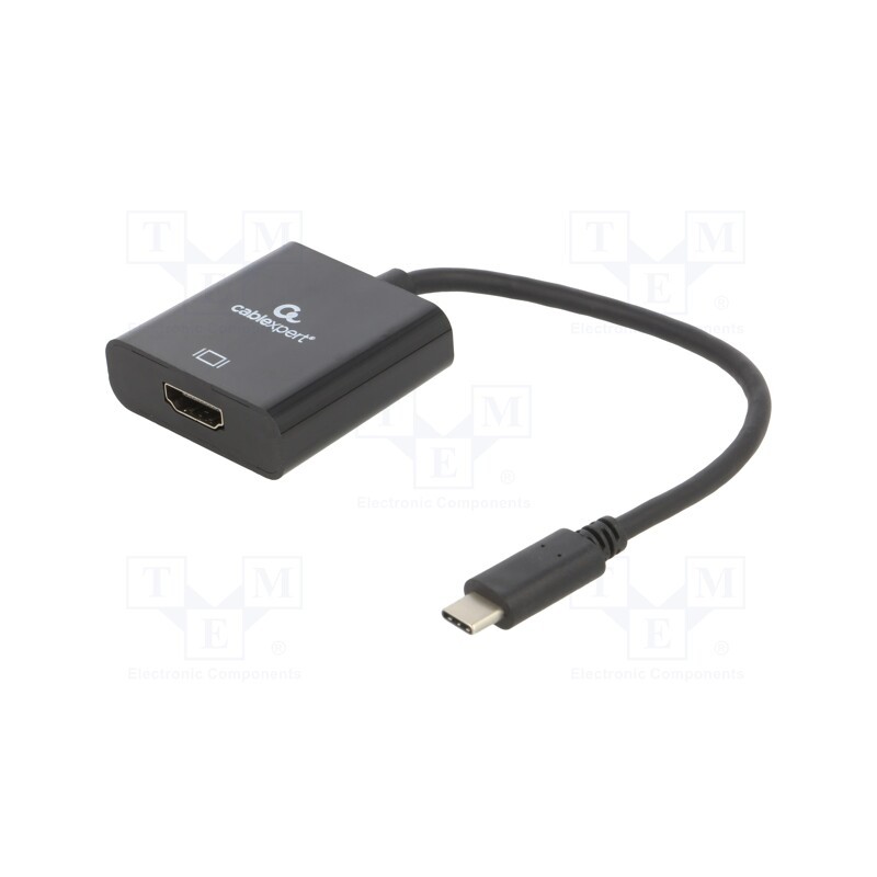 1 pcs x GEMBIRD - A-CM-HDMIF-04 - Adapter, HDMI 2.0,USB 3.1, HDMI socket,USB C plug, 0.15m, black