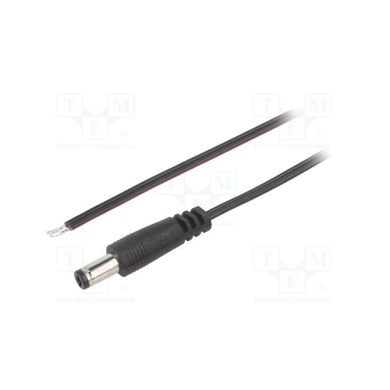1 pcs x BQ CABLE - DC.CAB.6200.0150 - Cable, 2x0.35mm2, wires,DC 5,5/2,1 plug, straight, black, 1.5m