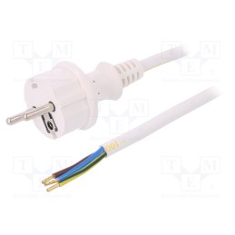 1 pcs x PLASTROL - W-98381 - Cable, 3x1.5mm2, CEE 7/7 (E/F) plug,wires,SCHUKO plug, PVC, 2m