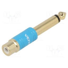 1 pcs x VENTION - VDD-C03 - Adapter, Jack 6,3mm plug,RCA socket, Plating: gold-plated, blue