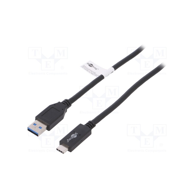 1 pcs x Goobay - 41074 - Cable, USB 3.1, USB A plug,USB C plug, 1m, black, 10Gbps