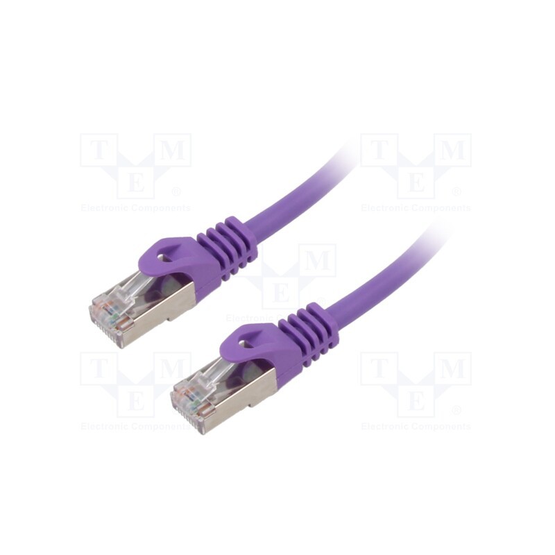 1 pcs x GEMBIRD - PP6A-LSZHCU-V-10M - Patch cord, S/FTP, 6a, solid, Cu, LSZH, violet, 10m, 27AWG