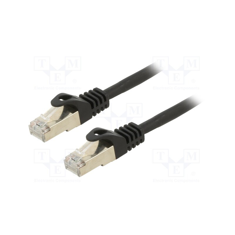 1 pcs x GEMBIRD - PP6A-LSZHCU-BK-10M - Patch cord, S/FTP, 6a, solid, Cu, LSZH, black, 10m, 27AWG, Cablexpert