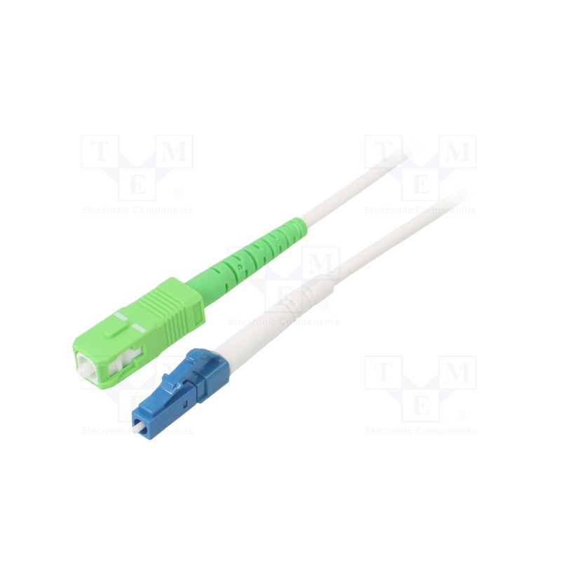 1 pcs x Goobay - 59607 - Fiber patch cord, OS2, LC/UPC,SC/APC, 0.5m, LSZH, white