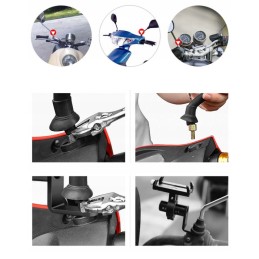 Mirror holder for lamp phone GPS quad crash bars