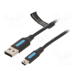 1 pcs x VENTION - COMBI - Cable, USB 2.0, USB A plug,USB B mini plug, nickel plated, 3m