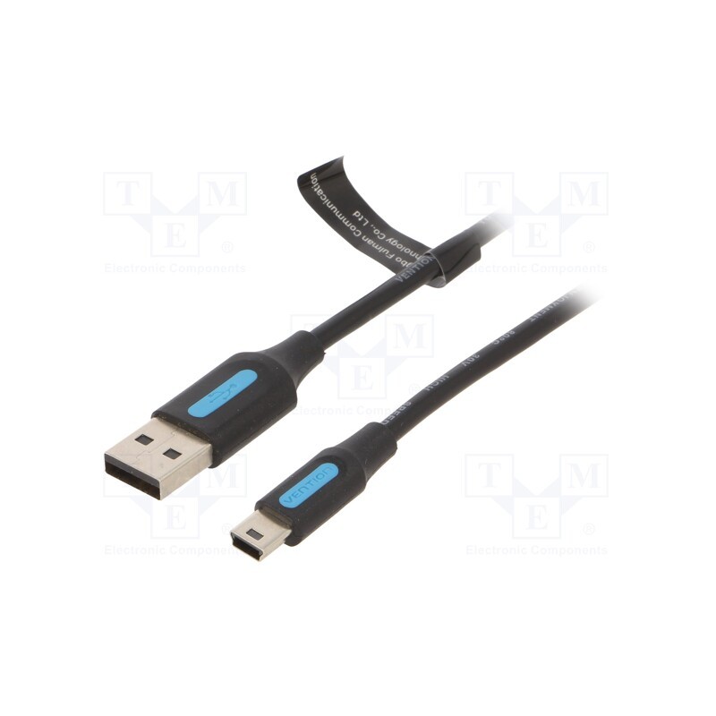 1 pcs x VENTION - COMBI - Cable, USB 2.0, USB A plug,USB B mini plug, nickel plated, 3m