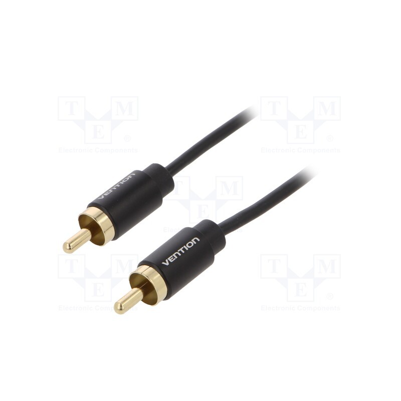 1 pcs x VENTION - VAB-R09-B200 - Cable, RCA plug,both sides, 2m, Plating: gold-plated, black