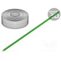 1 rol x DONAU ELEKTRONIK - 114-44 - Wire, LiYz, 2x0.08mm2, 60V, Package: 5m, Cu, stranded, green