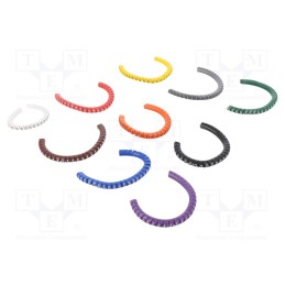 1 set x PARTEX - PA-10003PGCC.0X - Markers, Marking: 0, 1, 2, 3, 4, 5, 6, 7, 8, 9, 2.5÷5mm, PVC