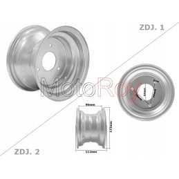 The 6 inch quad mini atv rim fits 145 70 6 inch tires