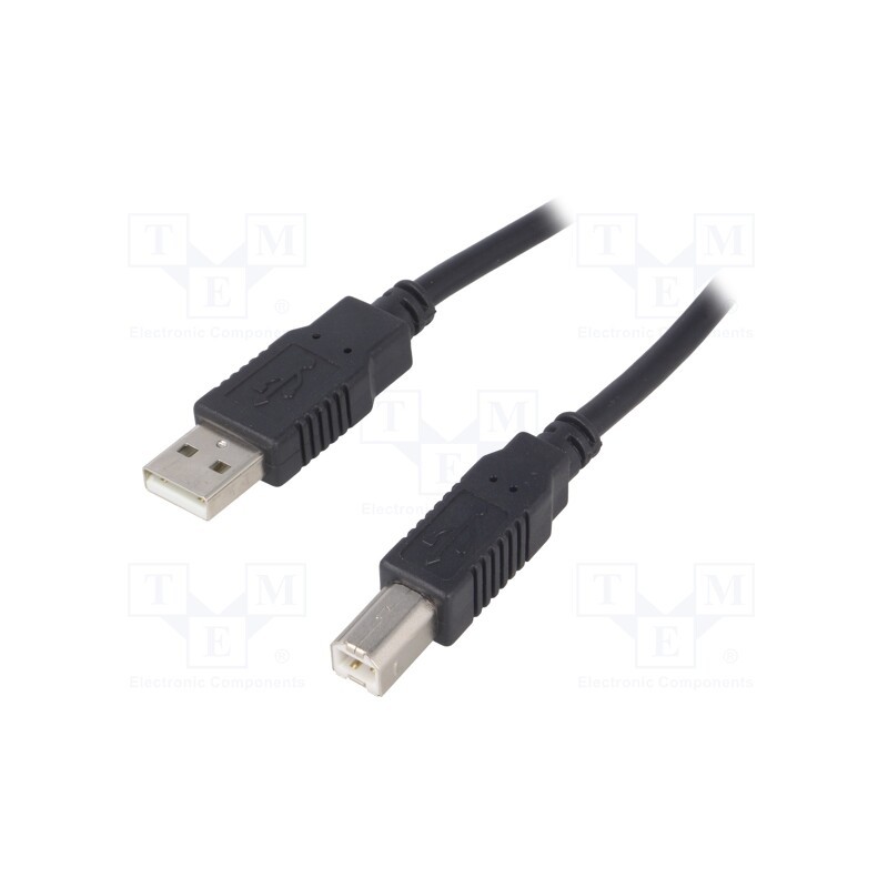 1 pcs x BQ CABLE - CAB-USBAB/3-BK - Cable, USB 2.0, USB A plug,USB B plug, 3m, black, Core: Cu