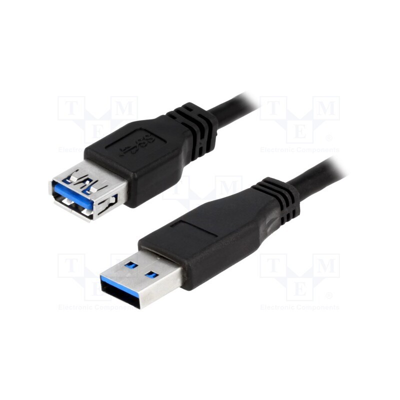 1 pcs x LOGILINK - CU0042 - Cable, USB 3.0, USB A socket,USB A plug, nickel plated, 2m, black