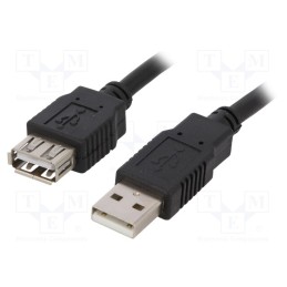 1 pcs x BQ CABLE - CAB-USBAAF/3-BK - Cable, USB 2.0, USB A socket,USB A plug, 3m, black, Core: Cu