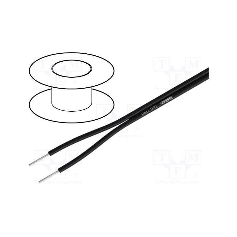 1 m x TASKER - TSK1148 - Wire: headset, stranded, OFC, Shielding: unshielded, black