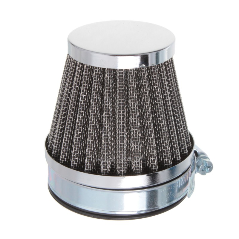 Motorcycle conical air filter, chrome, large, 54mm