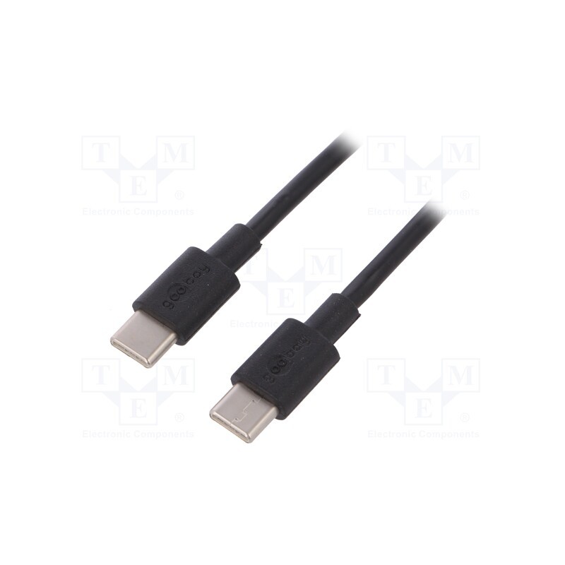1 pcs x Goobay - 66316 - Cable, USB 2.0, USB C plug,both sides, 0.5m, black