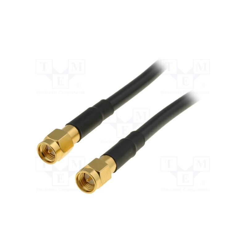 1 pcs x AMPHENOL - AFN87 - Cable, 50Ω, 0.5m, SMA plug,both sides, black
