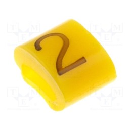 1 pcg x KURANT - MZ-0/2 - Markers, Marking: 2, 1.1÷2.5mm, H: 3mm, A: 6mm, -30÷100°C, leaded