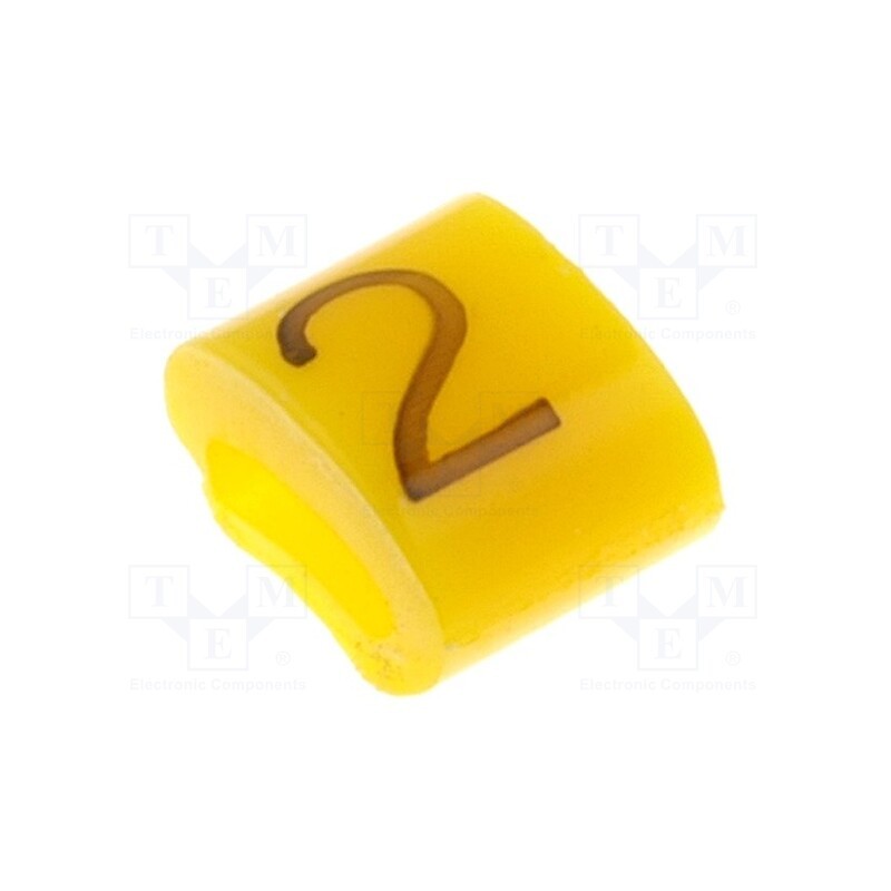 1 pcg x KURANT - MZ-0/2 - Markers, Marking: 2, 1.1÷2.5mm, H: 3mm, A: 6mm, -30÷100°C, leaded