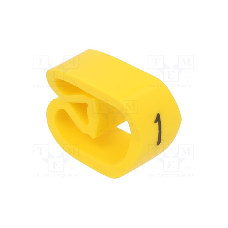 1 pcg x PARTEX - PA-30006AV40.1 - Markers, Marking: 1, 8÷16mm, PVC, yellow, -30÷60°C, leaded, PA-3