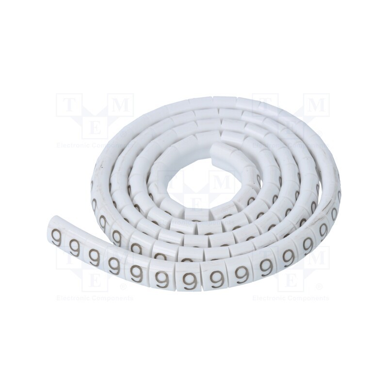 1 pcg x KURANT - MZ-MKK-0/9 - Markers, Marking: 9, 1.1÷2.5mm, H: 3mm, A: 6mm, -30÷100°C, leaded