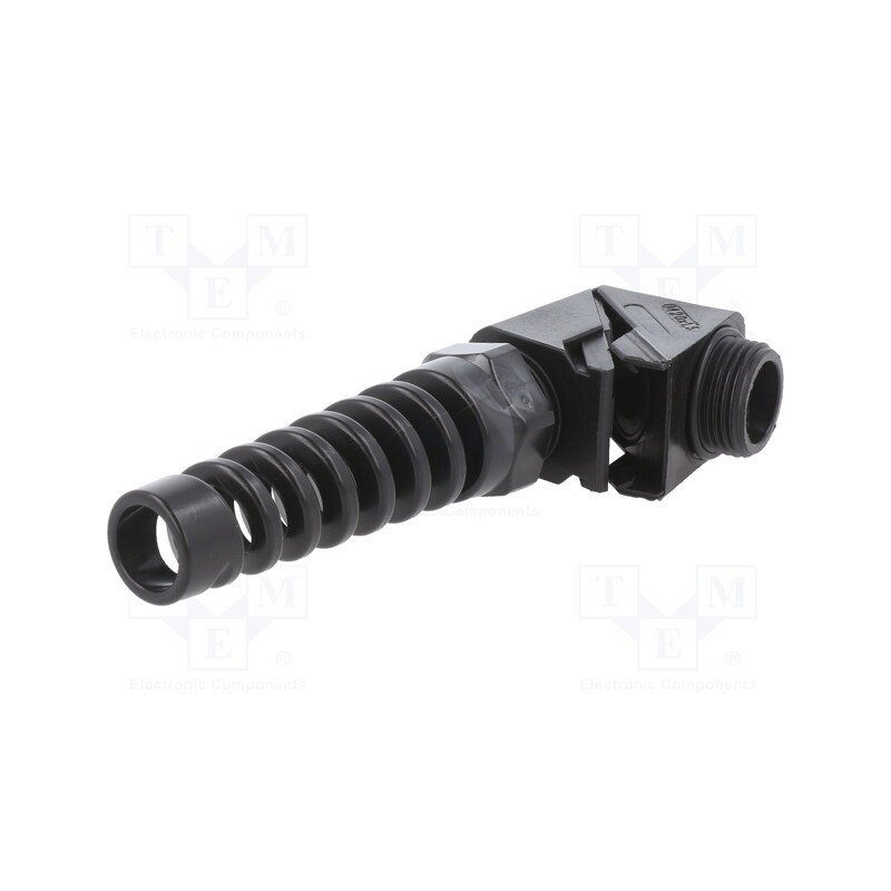 1 pcs x HUMMEL - 1.314.2001.50 - Cable gland, angular,with strain relief, M20, 1.5, IP68, black