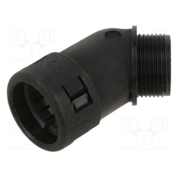 1 pcs x PMA - BVAD-M207GT - 45° angled connector, Thread: metric,outside, polyamide 6, black