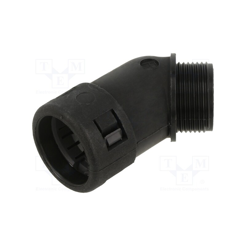 1 pcs x PMA - BVAD-M207GT - 45° angled connector, Thread: metric,outside, polyamide 6, black