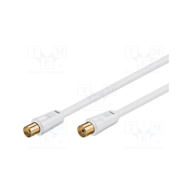 1 pcs x Goobay - 67282 - Cable, 75Ω, 1.5m, coaxial 9.5mm socket,coaxial 9.5mm plug, white