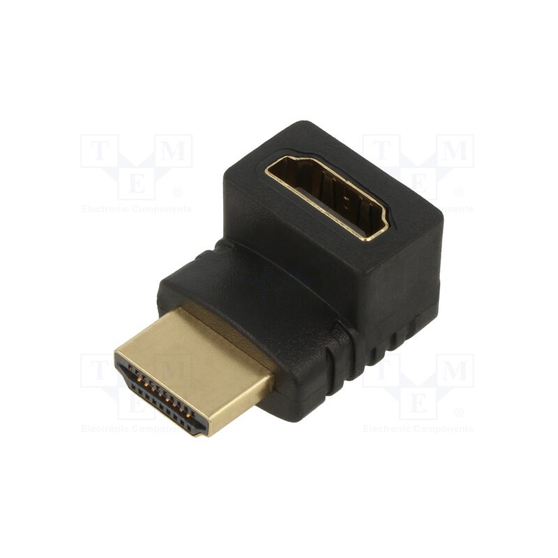 1 pcs x AKYGA - AK-AD-70 - Adapter, HDMI 1.4, HDMI socket 90°,HDMI plug, black