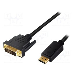 1 pcs x LOGILINK - CV0133 - Cable, DisplayPort 1.2, DisplayPort plug,DVI-D (24+1) plug, 5m