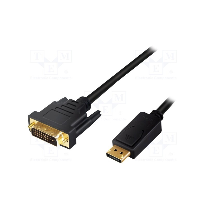 1 pcs x LOGILINK - CV0133 - Cable, DisplayPort 1.2, DisplayPort plug,DVI-D (24+1) plug, 5m