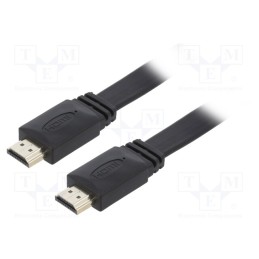 1 pcs x GEMBIRD - CC-HDMI4F-10 - Cable, HDMI 2.0,flat, HDMI plug,both sides, PVC, 3m, black, 30AWG