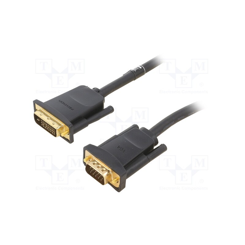 1 pcs x VENTION - EABBF - Cable, D-Sub 15pin HD plug,DVI-D (24+1) plug, PVC, Len: 1m, black