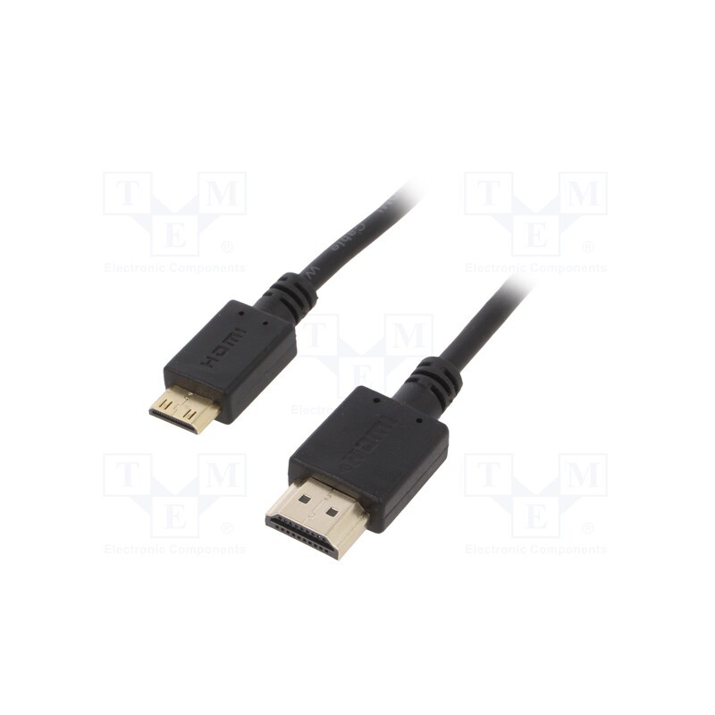 1 pcs x GEMBIRD - CC-HDMI4C-6 - Cable, HDMI 2.0, HDMI plug,mini HDMI plug, PVC, 1.8m, black