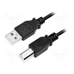 1 pcs x LOGILINK - CU0009B - Cable, USB 2.0, USB A plug,USB B plug, nickel plated, 5m, black