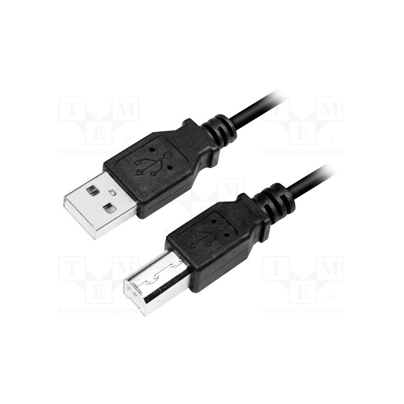 1 pcs x LOGILINK - CU0009B - Cable, USB 2.0, USB A plug,USB B plug, nickel plated, 5m, black