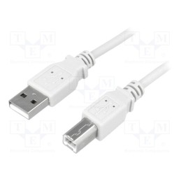 1 pcs x LOGILINK - CU0009 - Cable, USB 2.0, USB A plug,USB B plug, nickel plated, 5m, grey