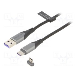 1 pcs x VENTION - CQNHD - Cable, magnetic,USB 2.0, 0.5m, black, Core: Cu,tinned, 480Mbps