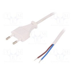 1 pcs x LOGILINK - CP138 - Cable, CEE 7/16 (C) plug,wires, 1.5m, white, 2.5A, 250V