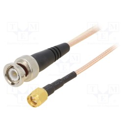 1 pcs x MUELLER ELECTRIC - BU-4150028036 - Cable, 50Ω, 0.91m, BNC plug,SMA plug, shielded, -65÷150°C, 36'