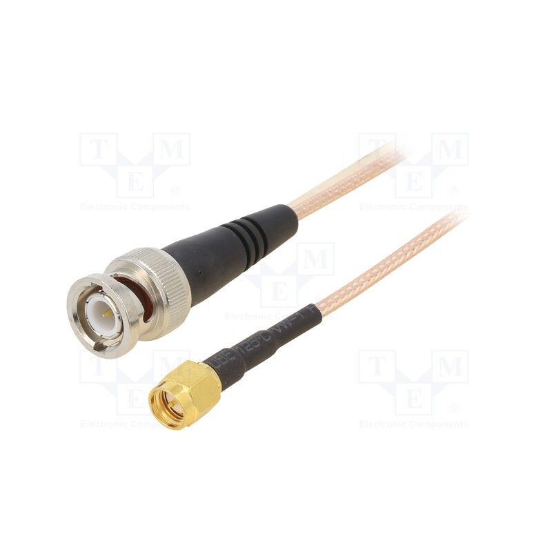 1 pcs x MUELLER ELECTRIC - BU-4150028036 - Cable, 50Ω, 0.91m, BNC plug,SMA plug, shielded, -65÷150°C, 36'