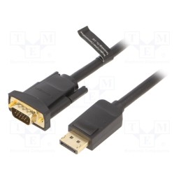 1 pcs x VENTION - HBLBI - Cable, D-Sub 15pin HD plug,DisplayPort plug, 3m, black, 30AWG