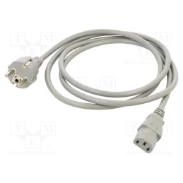 1 pcs x Qualtek Electronics - 364018-06 - Cable, 3x1mm2, CEE 7/7 (E/F) plug,IEC C13 female, PVC, 1.8m, grey